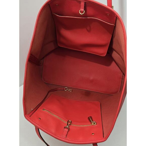 Michael Kors Jet Set Travel Tote Saffiano Leather Tote Red-Orange LG MSRP $278 - Picture 12 of 14